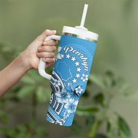 Personalised Penrhyn Gospel Day Tumbler With Handle Cook Islands Tribal Pattern