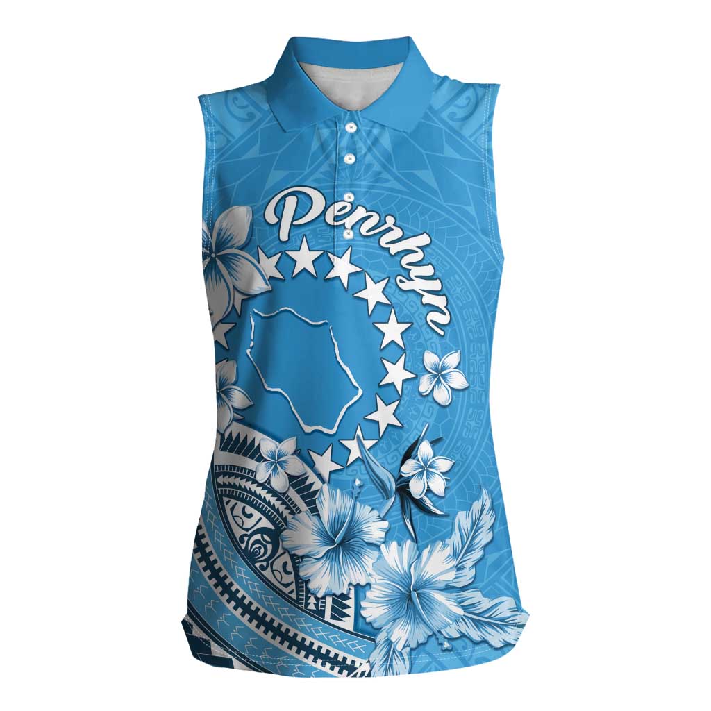 Personalised Penrhyn Gospel Day Women Sleeveless Polo Shirt Cook Islands Tribal Pattern