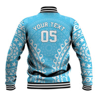 Custom Cook Islands Mauke Baseball Jacket Polynesian Tribal Tattoo