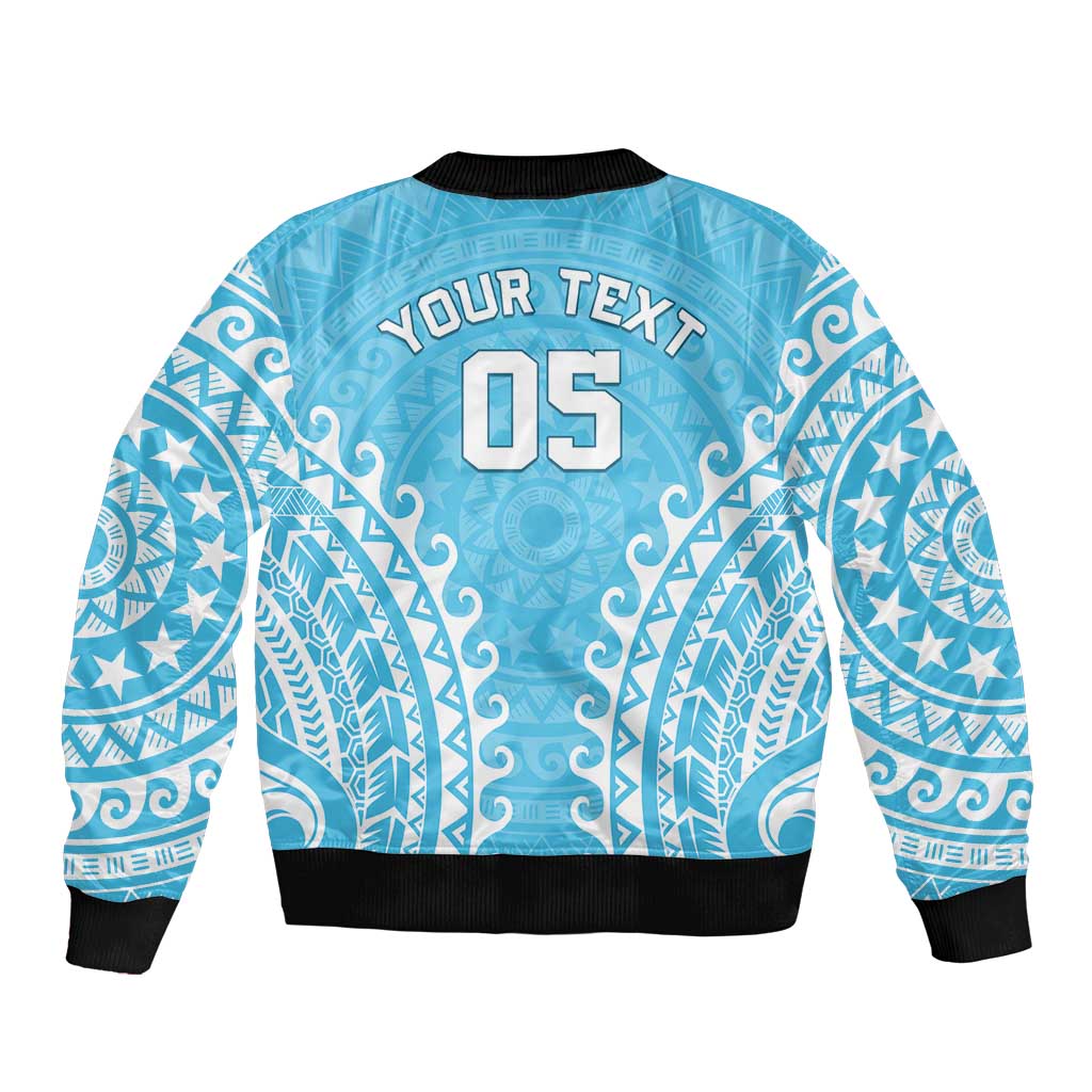 Custom Cook Islands Mauke Bomber Jacket Polynesian Tribal Tattoo