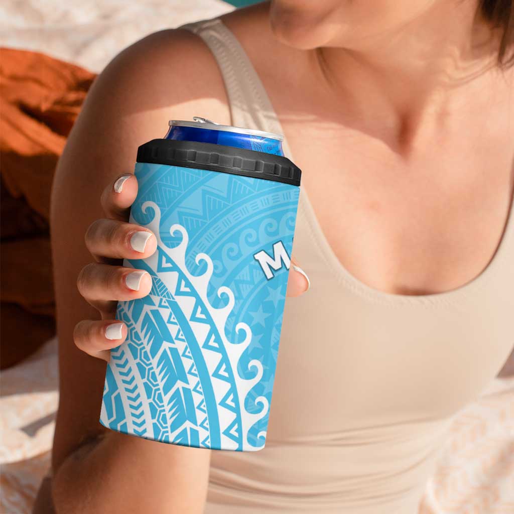 Cook Islands Mauke 4 in 1 Can Cooler Tumbler Polynesian Tribal Tattoo
