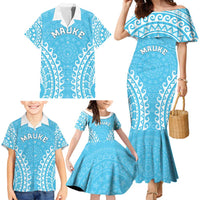 Custom Cook Islands Mauke Family Matching Mermaid Dress and Hawaiian Shirt Polynesian Tribal Tattoo LT05 - Polynesian Pride