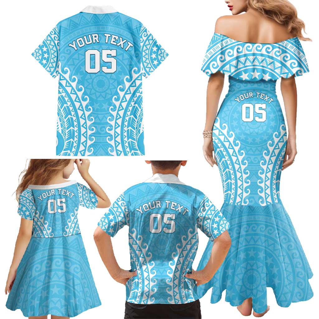 Custom Cook Islands Mauke Family Matching Mermaid Dress and Hawaiian Shirt Polynesian Tribal Tattoo LT05 - Polynesian Pride