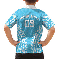 Custom Cook Islands Mauke Family Matching Off Shoulder Maxi Dress and Hawaiian Shirt Polynesian Tribal Tattoo LT05 - Polynesian Pride