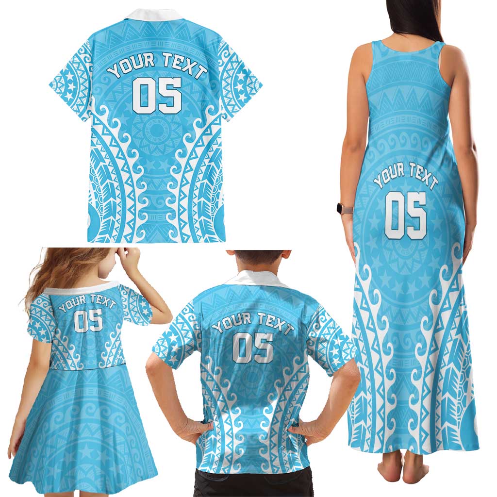 Custom Cook Islands Mauke Family Matching Tank Maxi Dress and Hawaiian Shirt Polynesian Tribal Tattoo LT05 - Polynesian Pride