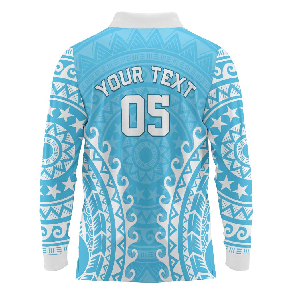 Custom Cook Islands Mauke Long Sleeve Polo Shirt Polynesian Tribal Tattoo