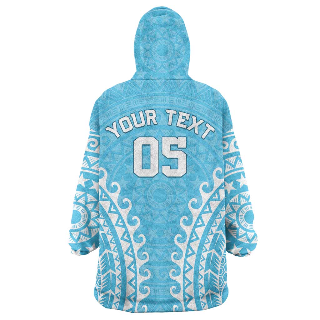 Custom Cook Islands Mauke Wearable Blanket Hoodie Polynesian Tribal Tattoo