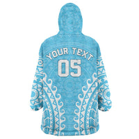 Custom Cook Islands Mauke Wearable Blanket Hoodie Polynesian Tribal Tattoo