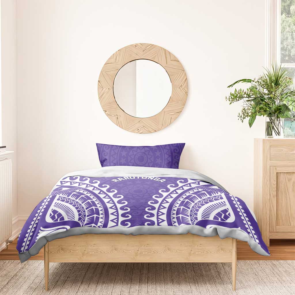 Custom Cook Islands Rarotonga Bedding Set Polynesian Tribal Tattoo