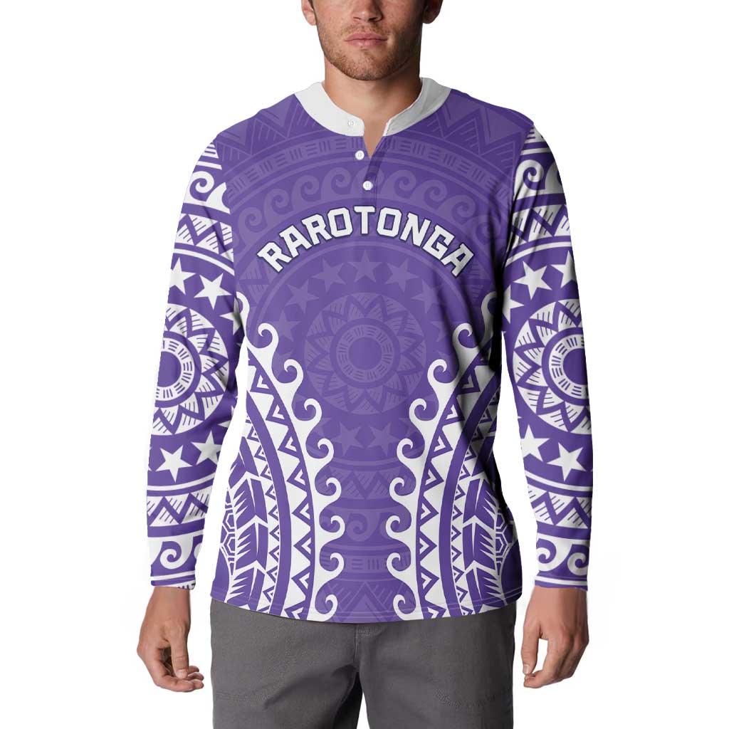 Custom Cook Islands Rarotonga Button Sweatshirt Polynesian Tribal Tattoo