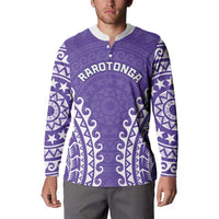 Custom Cook Islands Rarotonga Button Sweatshirt Polynesian Tribal Tattoo