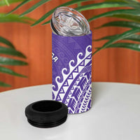Cook Islands Rarotonga 4 in 1 Can Cooler Tumbler Polynesian Tribal Tattoo