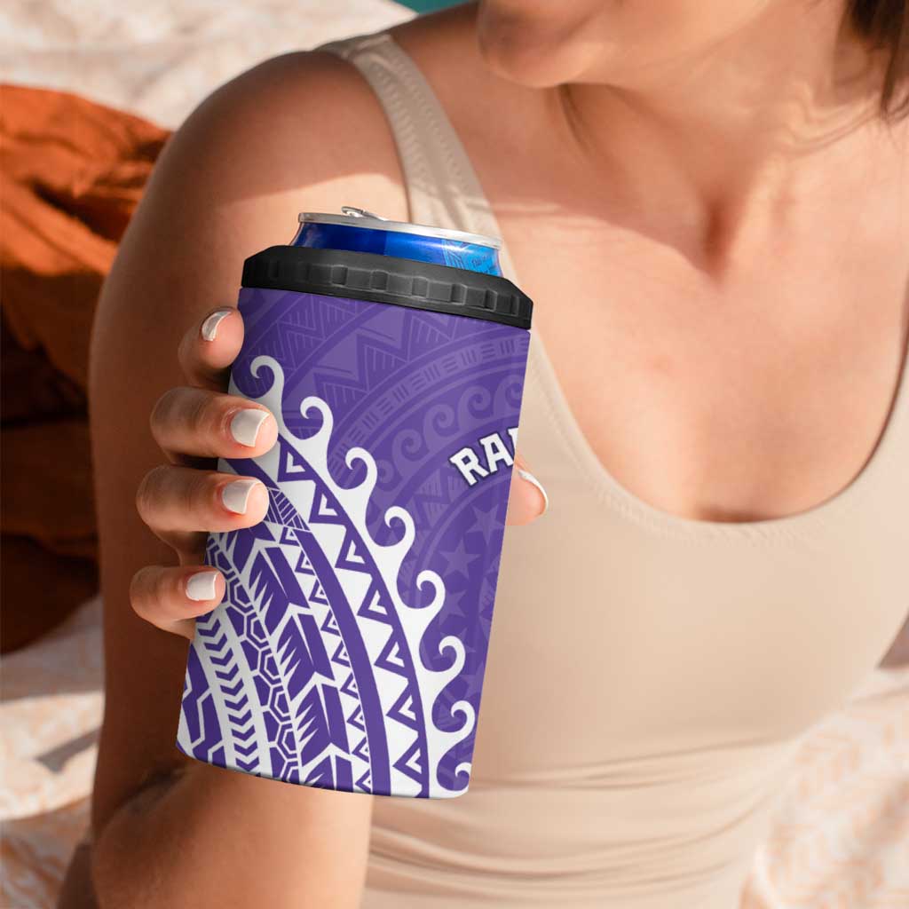 Cook Islands Rarotonga 4 in 1 Can Cooler Tumbler Polynesian Tribal Tattoo