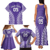 Custom Cook Islands Rarotonga Family Matching Tank Maxi Dress and Hawaiian Shirt Polynesian Tribal Tattoo LT05 - Polynesian Pride
