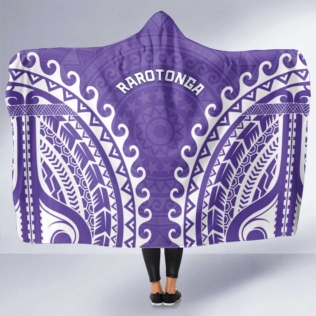 Custom Cook Islands Rarotonga Hooded Blanket Polynesian Tribal Tattoo
