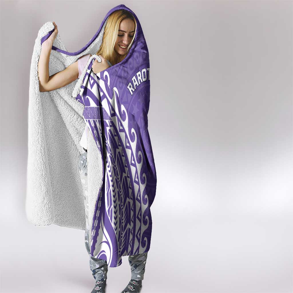 Custom Cook Islands Rarotonga Hooded Blanket Polynesian Tribal Tattoo