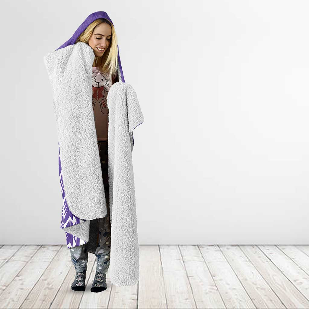 Custom Cook Islands Rarotonga Hooded Blanket Polynesian Tribal Tattoo
