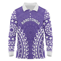 Custom Cook Islands Rarotonga Long Sleeve Polo Shirt Polynesian Tribal Tattoo