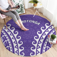 Custom Cook Islands Rarotonga Round Carpet Polynesian Tribal Tattoo