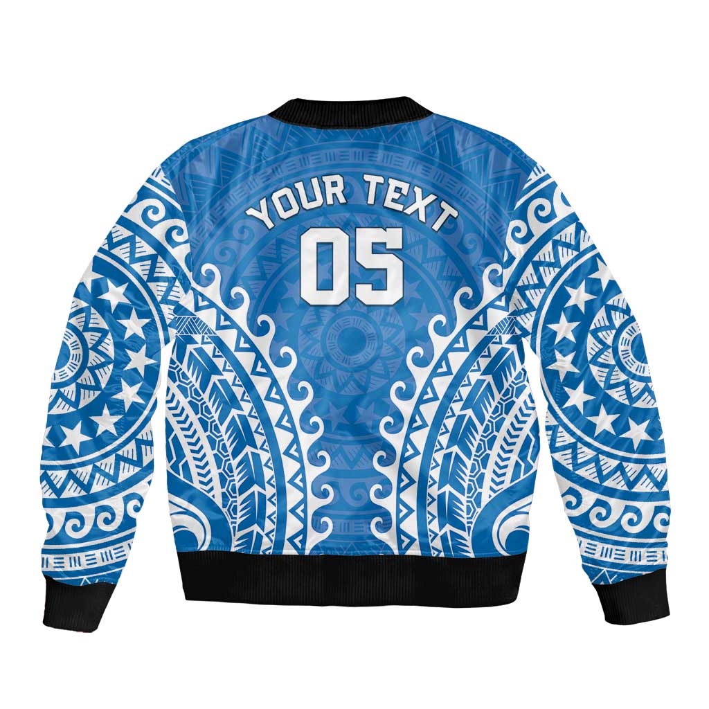 Custom Cook Islands Pukapuka Bomber Jacket Polynesian Tribal Tattoo