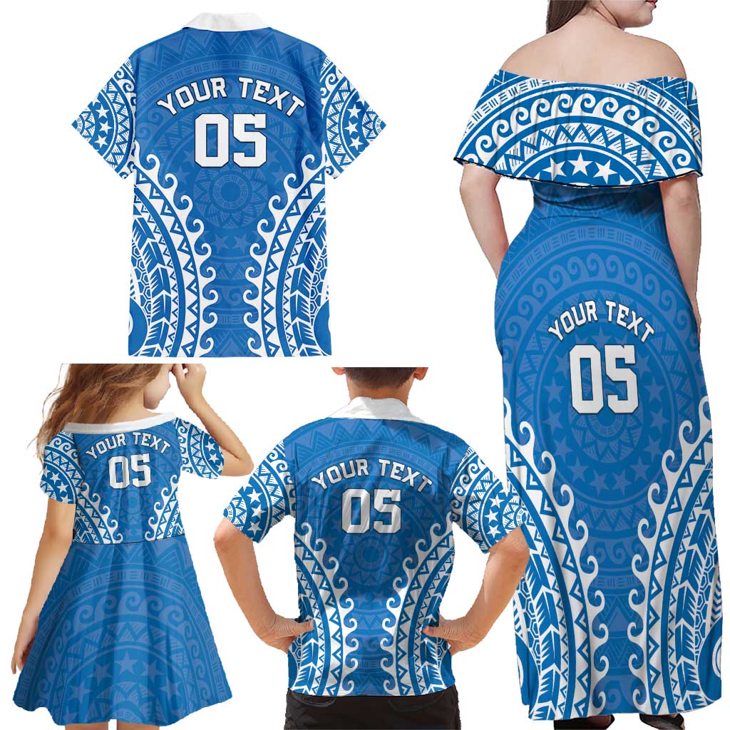 Custom Cook Islands Pukapuka Family Matching Off Shoulder Maxi Dress and Hawaiian Shirt Polynesian Tribal Tattoo LT05 - Polynesian Pride