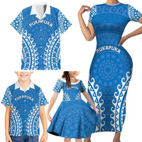Custom Cook Islands Pukapuka Family Matching Short Sleeve Bodycon Dress and Hawaiian Shirt Polynesian Tribal Tattoo LT05 - Polynesian Pride