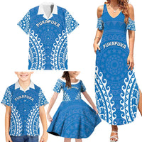 Custom Cook Islands Pukapuka Family Matching Summer Maxi Dress and Hawaiian Shirt Polynesian Tribal Tattoo LT05 - Polynesian Pride