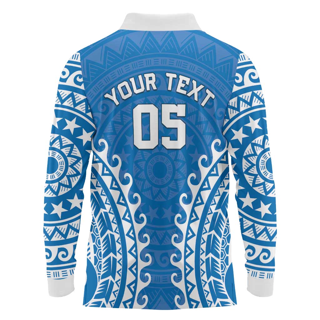 Custom Cook Islands Pukapuka Long Sleeve Polo Shirt Polynesian Tribal Tattoo