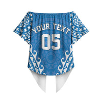 Custom Cook Islands Pukapuka Off Shoulder Wrap Waist Top Polynesian Tribal Tattoo LT05 - Polynesian Pride
