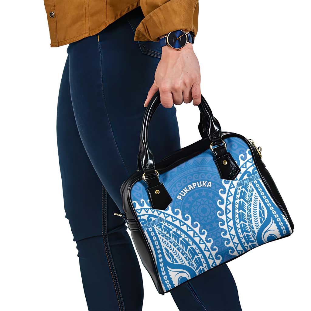 Custom Cook Islands Pukapuka Shoulder Handbag Polynesian Tribal Tattoo