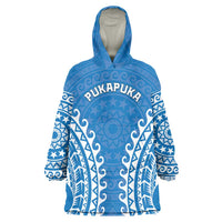 Custom Cook Islands Pukapuka Wearable Blanket Hoodie Polynesian Tribal Tattoo
