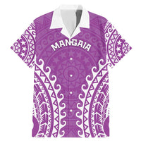 Custom Cook Islands Mangaia Family Matching Mermaid Dress and Hawaiian Shirt Polynesian Tribal Tattoo LT05 Dad's Shirt - Short Sleeve Pink - Polynesian Pride