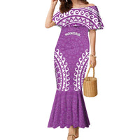 Custom Cook Islands Mangaia Family Matching Mermaid Dress and Hawaiian Shirt Polynesian Tribal Tattoo LT05 Mom's Dress Pink - Polynesian Pride