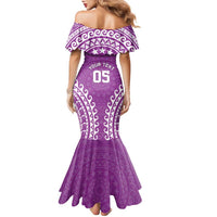 Custom Cook Islands Mangaia Family Matching Mermaid Dress and Hawaiian Shirt Polynesian Tribal Tattoo LT05 - Polynesian Pride