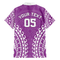 Custom Cook Islands Mangaia Family Matching Off The Shoulder Long Sleeve Dress and Hawaiian Shirt Polynesian Tribal Tattoo LT05 - Polynesian Pride