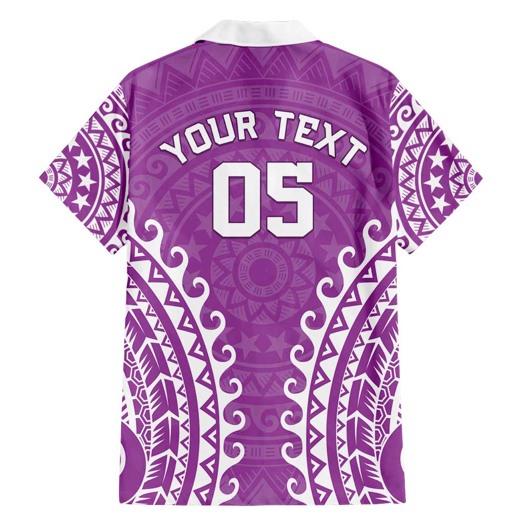 Custom Cook Islands Mangaia Family Matching Off Shoulder Short Dress and Hawaiian Shirt Polynesian Tribal Tattoo LT05 - Polynesian Pride