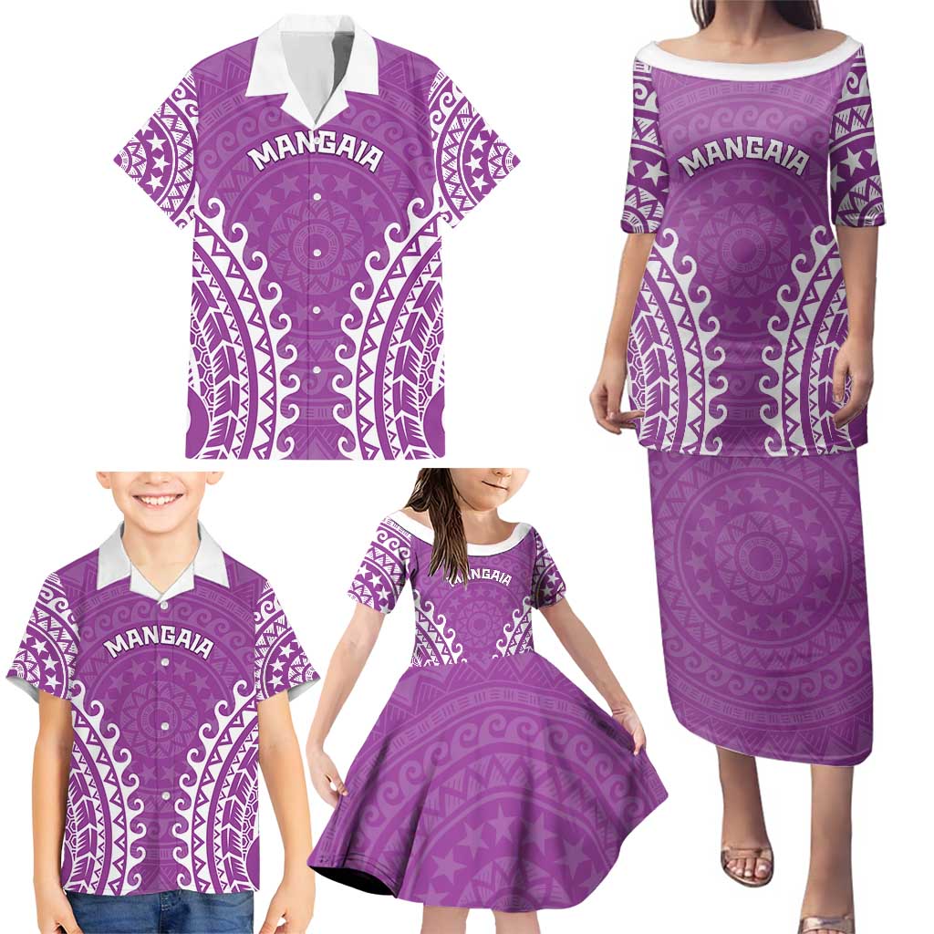Custom Cook Islands Mangaia Family Matching Puletasi and Hawaiian Shirt Polynesian Tribal Tattoo LT05 - Polynesian Pride