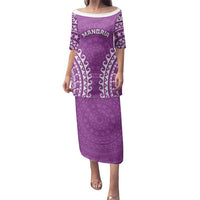 Custom Cook Islands Mangaia Family Matching Puletasi and Hawaiian Shirt Polynesian Tribal Tattoo LT05 Mom's Dress Pink - Polynesian Pride