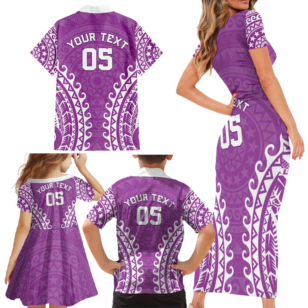 Custom Cook Islands Mangaia Family Matching Short Sleeve Bodycon Dress and Hawaiian Shirt Polynesian Tribal Tattoo LT05 - Polynesian Pride