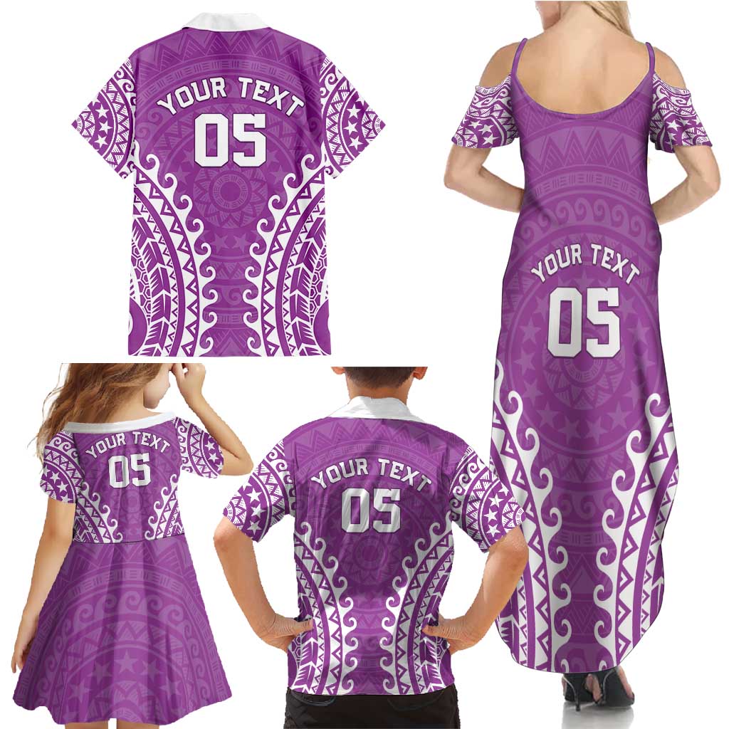 Custom Cook Islands Mangaia Family Matching Summer Maxi Dress and Hawaiian Shirt Polynesian Tribal Tattoo LT05 - Polynesian Pride