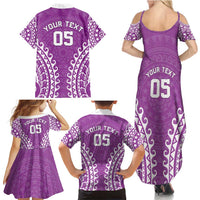 Custom Cook Islands Mangaia Family Matching Summer Maxi Dress and Hawaiian Shirt Polynesian Tribal Tattoo LT05 - Polynesian Pride