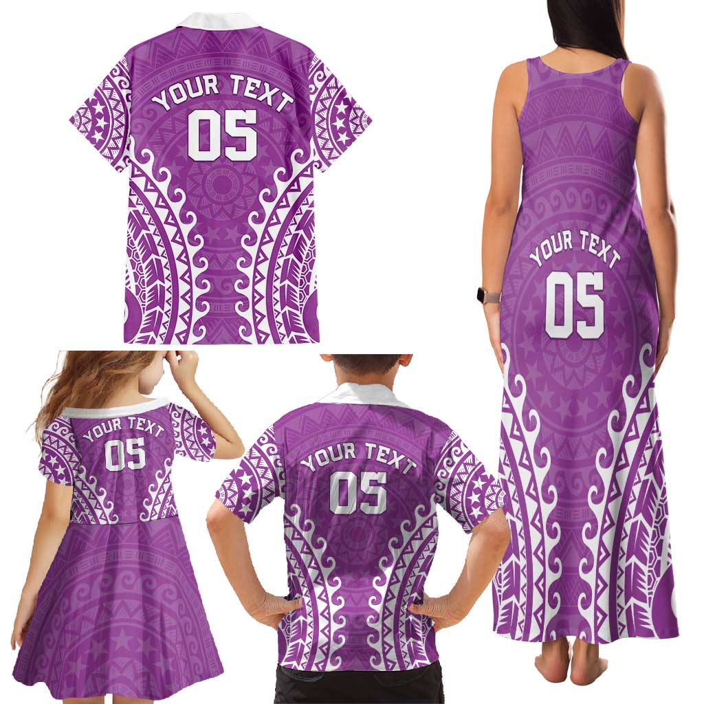 Custom Cook Islands Mangaia Family Matching Tank Maxi Dress and Hawaiian Shirt Polynesian Tribal Tattoo LT05 - Polynesian Pride