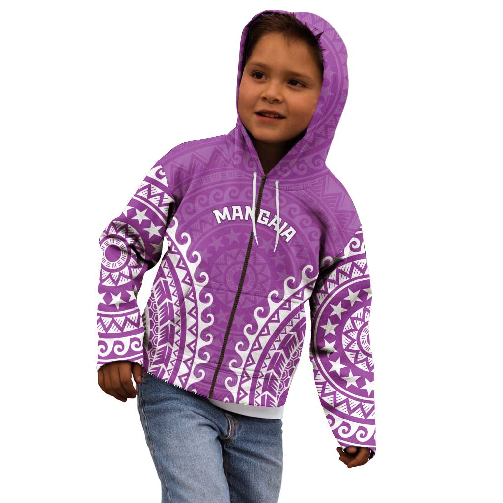 Custom Cook Islands Mangaia Kid Hoodie Polynesian Tribal Tattoo