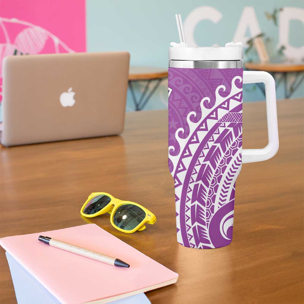 Cook Islands Mangaia Tumbler With Handle Polynesian Tribal Tattoo