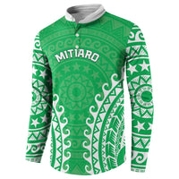 Custom Cook Islands Mitiaro Button Sweatshirt Polynesian Tribal Tattoo