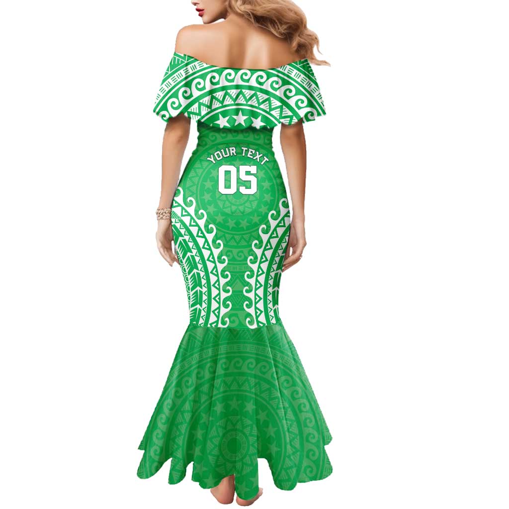 Custom Cook Islands Mitiaro Family Matching Mermaid Dress and Hawaiian Shirt Polynesian Tribal Tattoo LT05 - Polynesian Pride