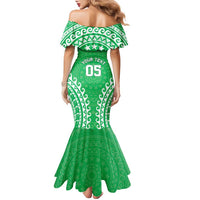 Custom Cook Islands Mitiaro Family Matching Mermaid Dress and Hawaiian Shirt Polynesian Tribal Tattoo LT05 - Polynesian Pride