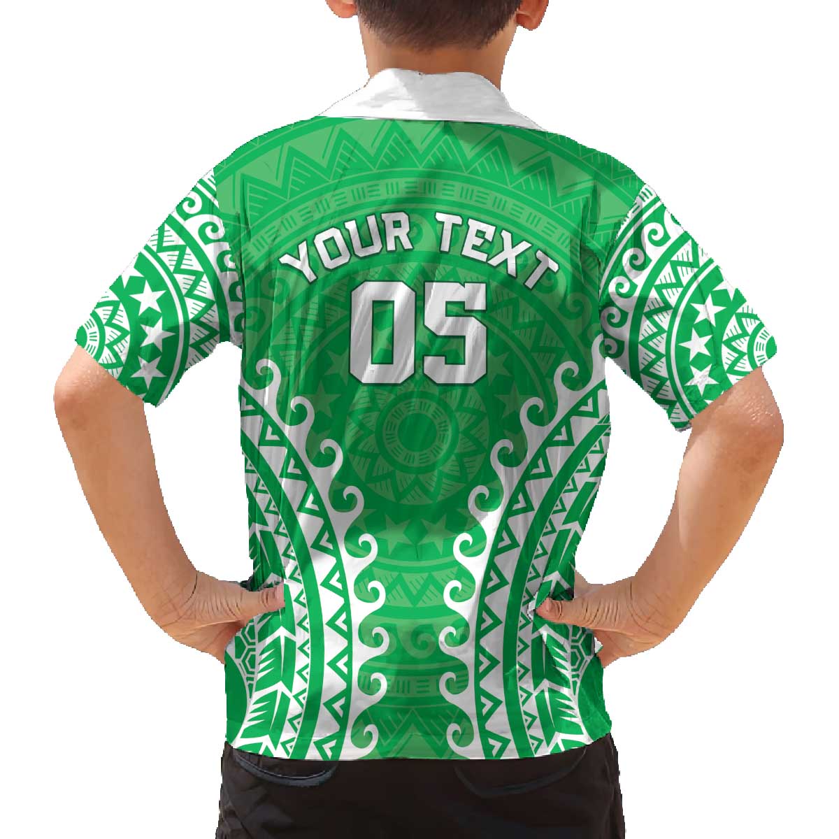 Custom Cook Islands Mitiaro Family Matching Off The Shoulder Long Sleeve Dress and Hawaiian Shirt Polynesian Tribal Tattoo LT05 - Polynesian Pride