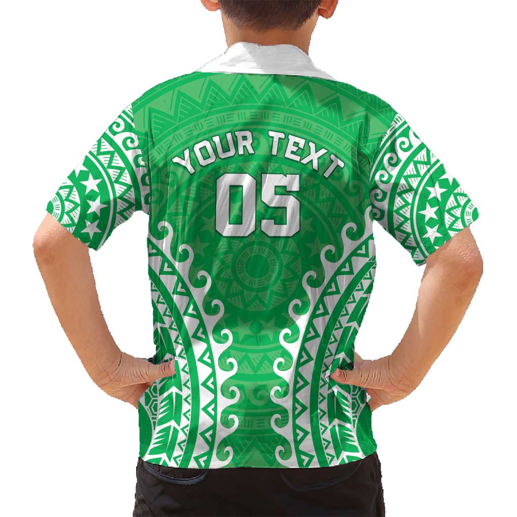 Custom Cook Islands Mitiaro Family Matching Off Shoulder Short Dress and Hawaiian Shirt Polynesian Tribal Tattoo LT05 - Polynesian Pride