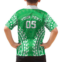 Custom Cook Islands Mitiaro Family Matching Off Shoulder Short Dress and Hawaiian Shirt Polynesian Tribal Tattoo LT05 - Polynesian Pride